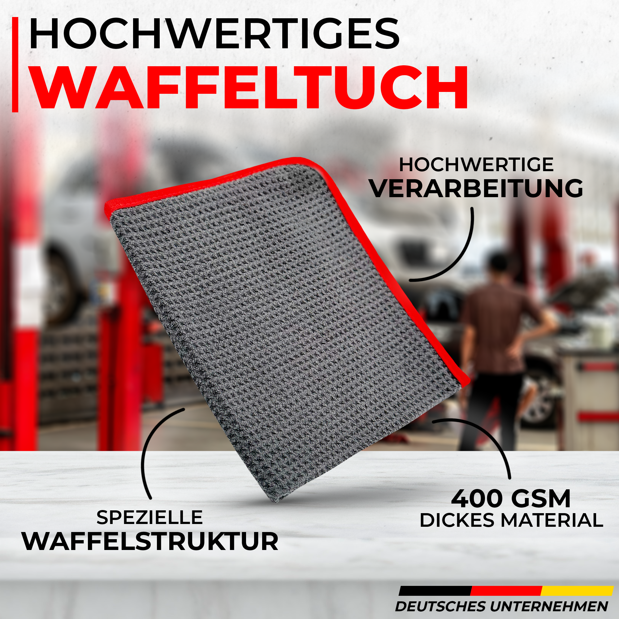 Premium Waffeltuch 3 Stück 40x40cm