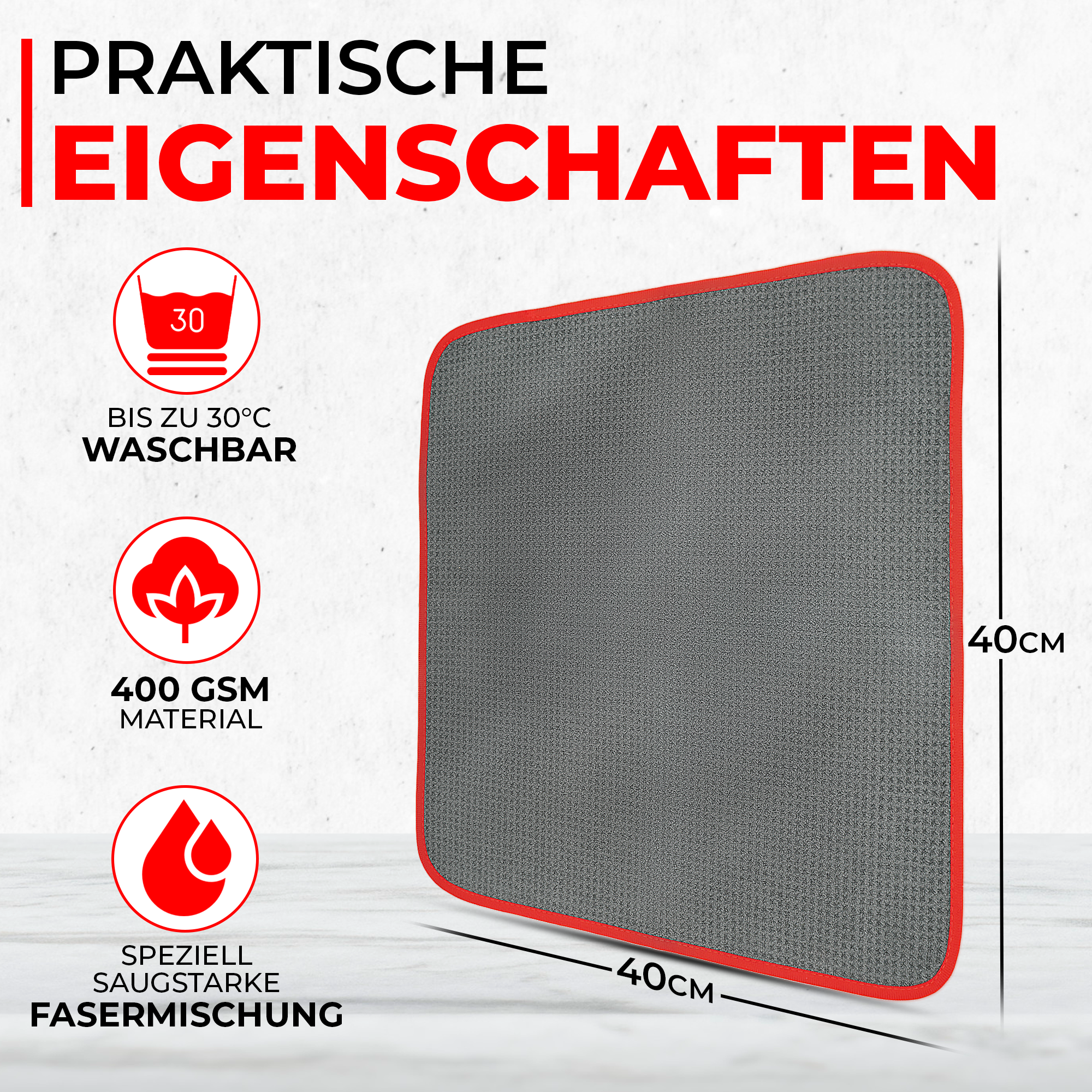 Premium Waffeltuch 3 Stück 40x40cm